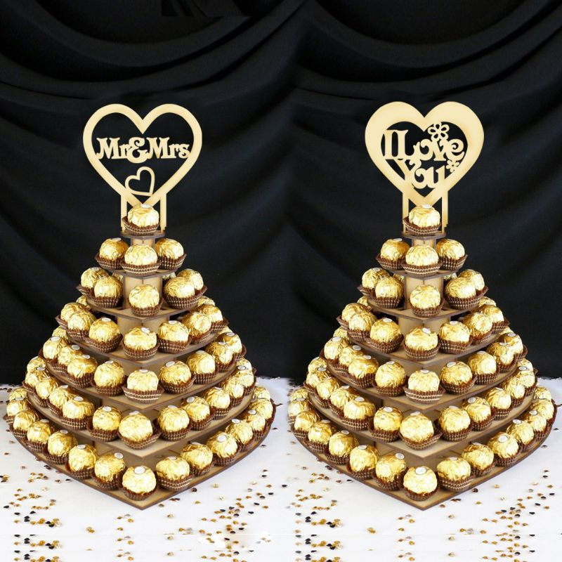 Ferrero Rocher I Love You Heart Pyramid Wedding Chocolate Dessert Display Stand