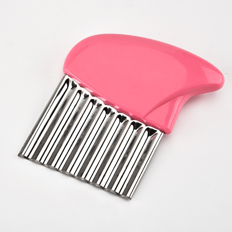 Wave Onion Potato Slicer Cutter Wrinkled French Fries Salad Corrugated Cutting Chopped Potato Slices Knife для кухни Gadgets: Pink