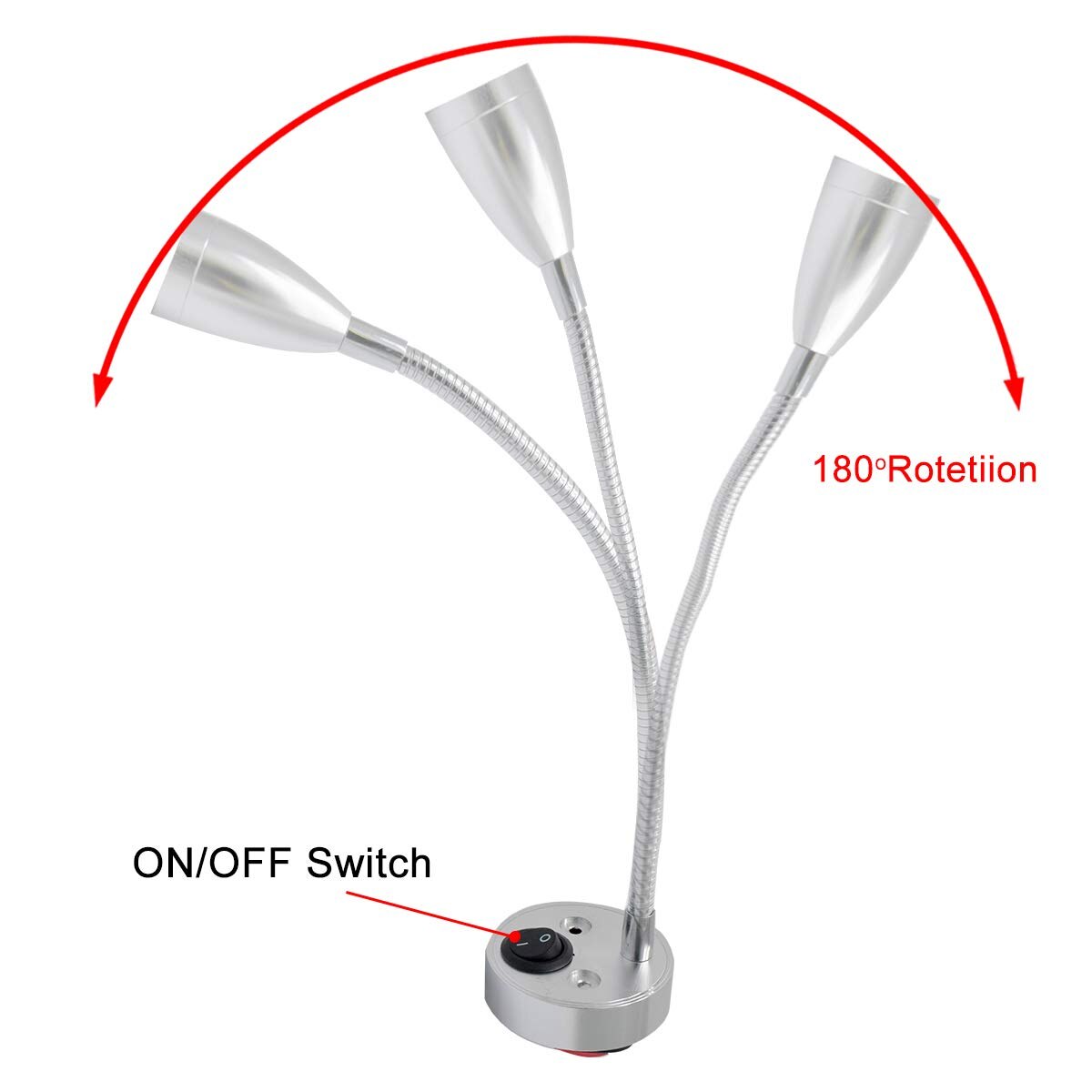 12V Interior Warm Light 3500K LED Spot Reading Light Lamp Switch For Camper Van Caravan Boat RV Motorhome Truck