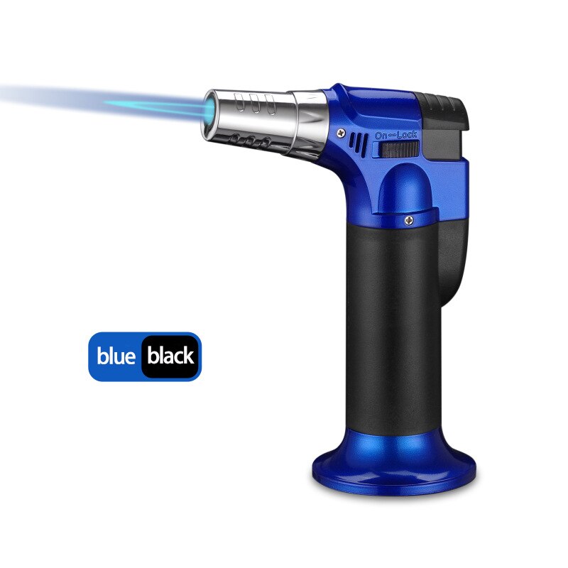 Cigaratte Aansteker Bbq Butaangas Torch Winddicht Verstelbare Vlam Aanstekers Voor Keuken Outdoor Camping: C Blue