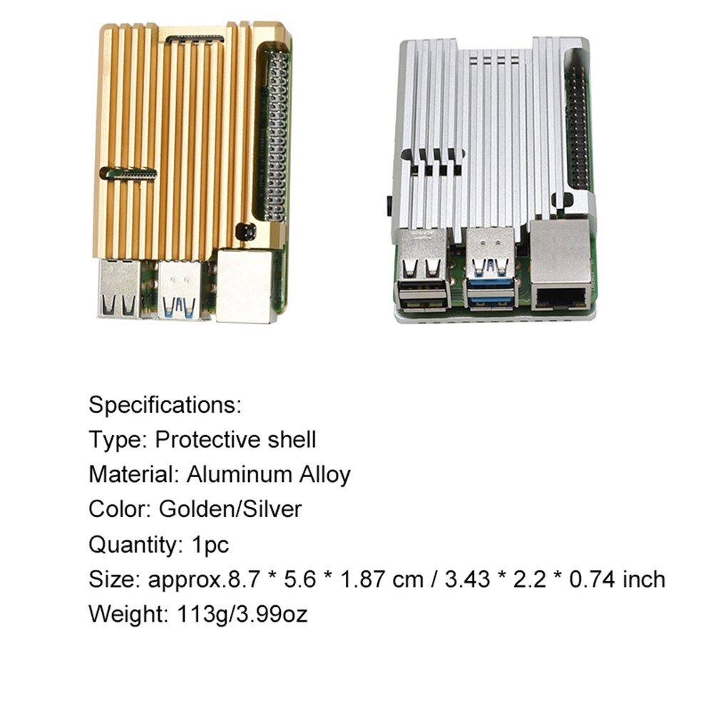 Aluminum Alloy Cases Protective Box CPU Memory Cooling for Raspberry Pi 4 Mainboard Protective Cases Heatsink Support