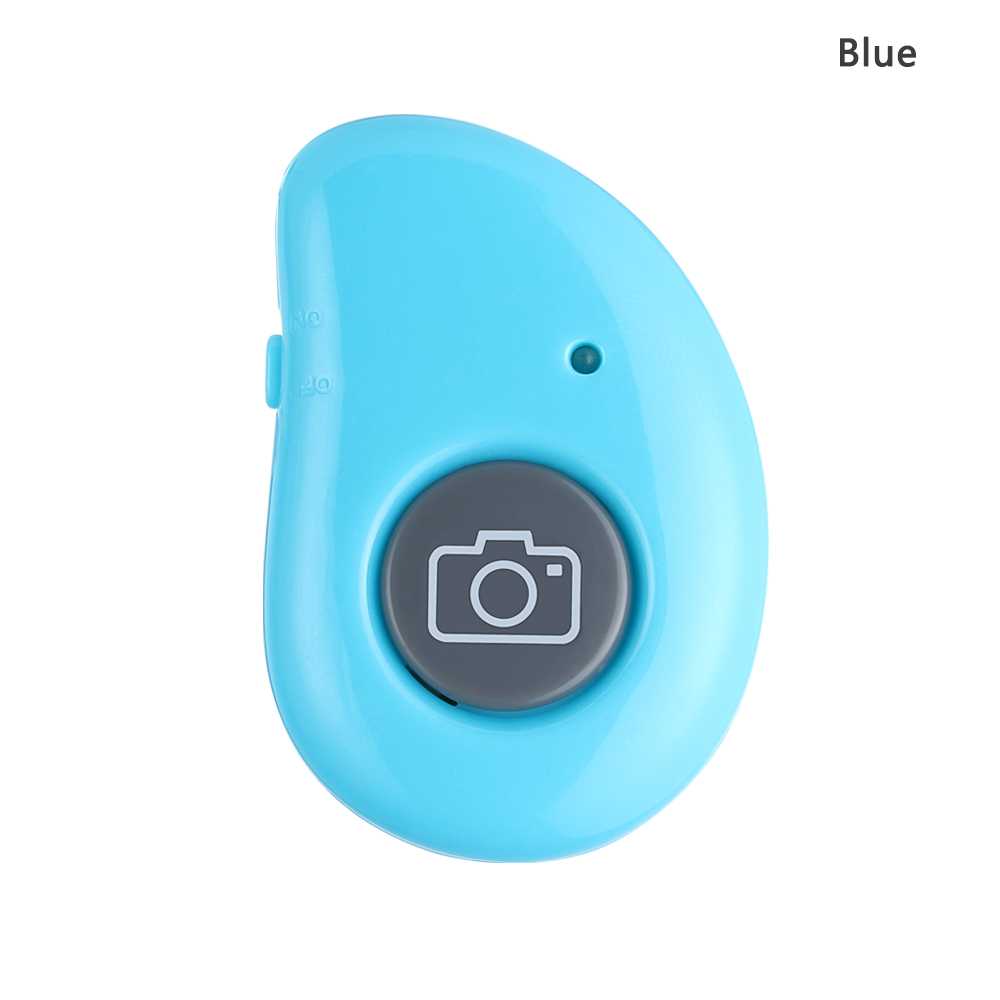 Universal mini trådlös bluetooth avtryckare fjärrkontroll selfie avtryckare knapp smartphone kamera slutarkontroll: Blå