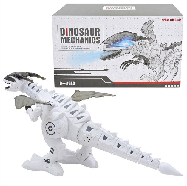 Figuras de acción de dinosaurio mecánico, simulación de luz fría, sonido de dinosaurio, cabeza oscilante eléctrica, modelo de cabeza, alas de aleta, articulaciones flexibles