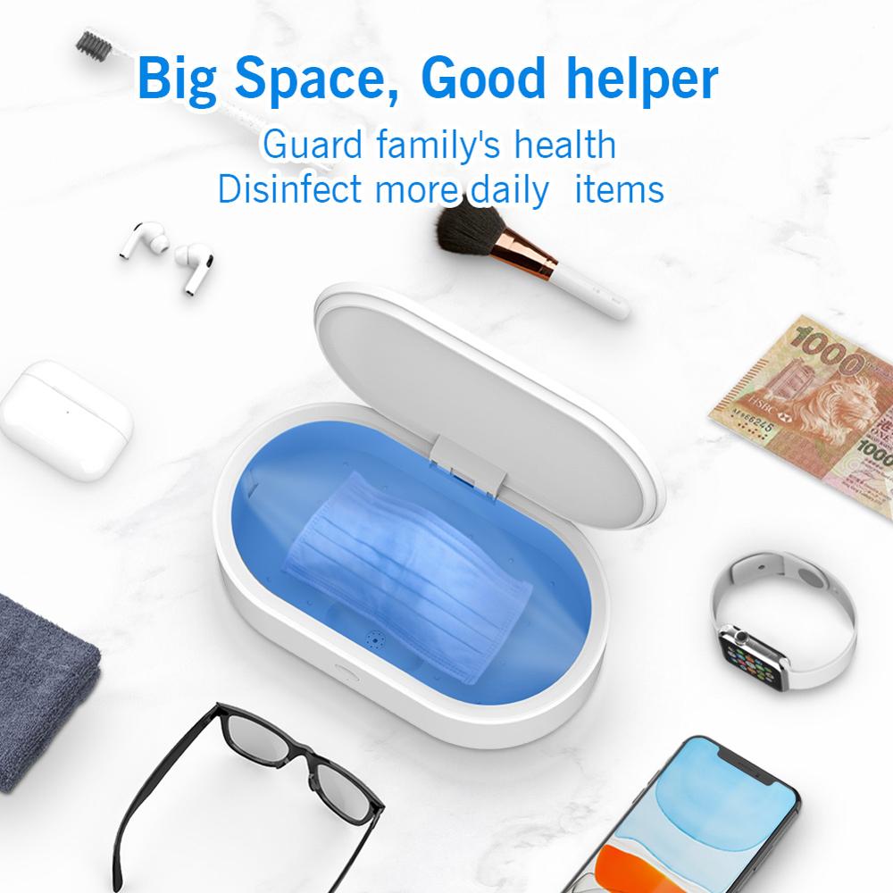 UV Phone Disinfection Box With 10W Wireless Charging UVC 99% sterilization rate Box For Phone Earphone Mask Underwear