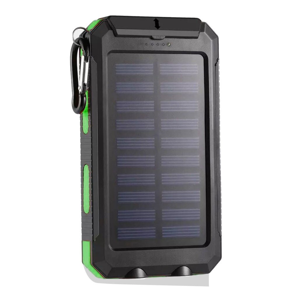 Waterdichte Led Licht 1.5W 5V 2.1A 1A Dual Usb Diy Solar Power Bank Case Kits Batterij Oplader Externe box Accessoires: green