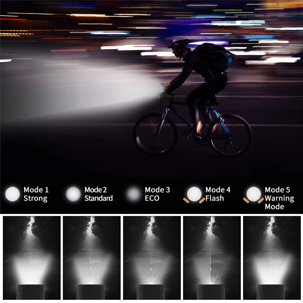 Fiets Licht Usb Oplaadbare Waterproof Fietslicht Set Fietsen Front Light + Achter Licht Weg Mountainbike Zaklamp