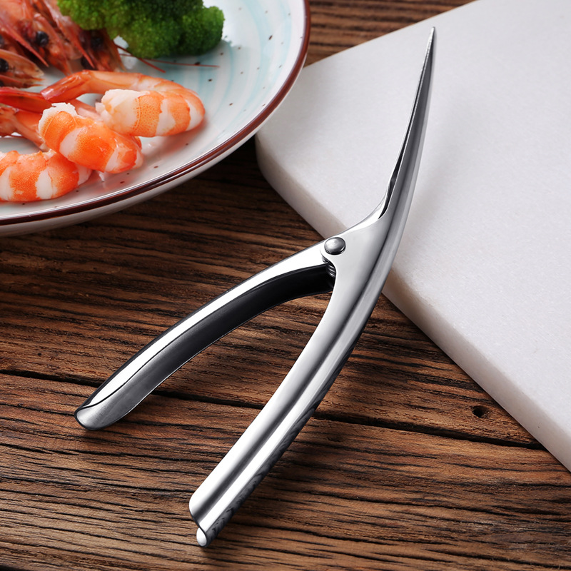 Décortiqueur de crevettes en acier inoxydable, pour fruits de mer,fournitures de cuisine pratiques, outil de décortication portable, couteau de pêche, éplucheur