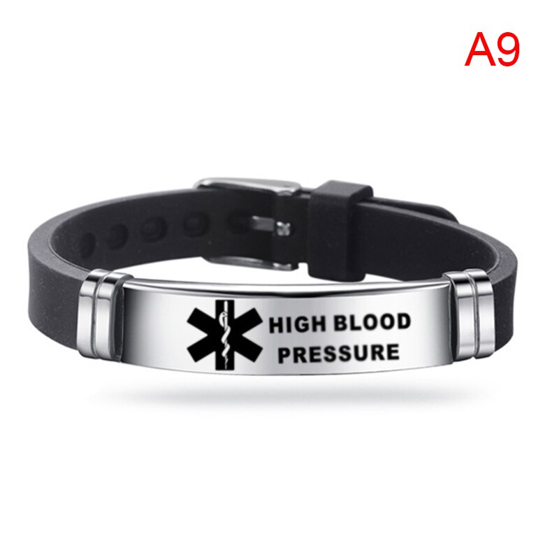 Mannen Alert Id Siliconen Armband Ijs Bangles Polsband Verstelbare Lengte Voor Mannen Vrouwen Kind Sieraden Type 1 Diabetes: JTJY11-A9