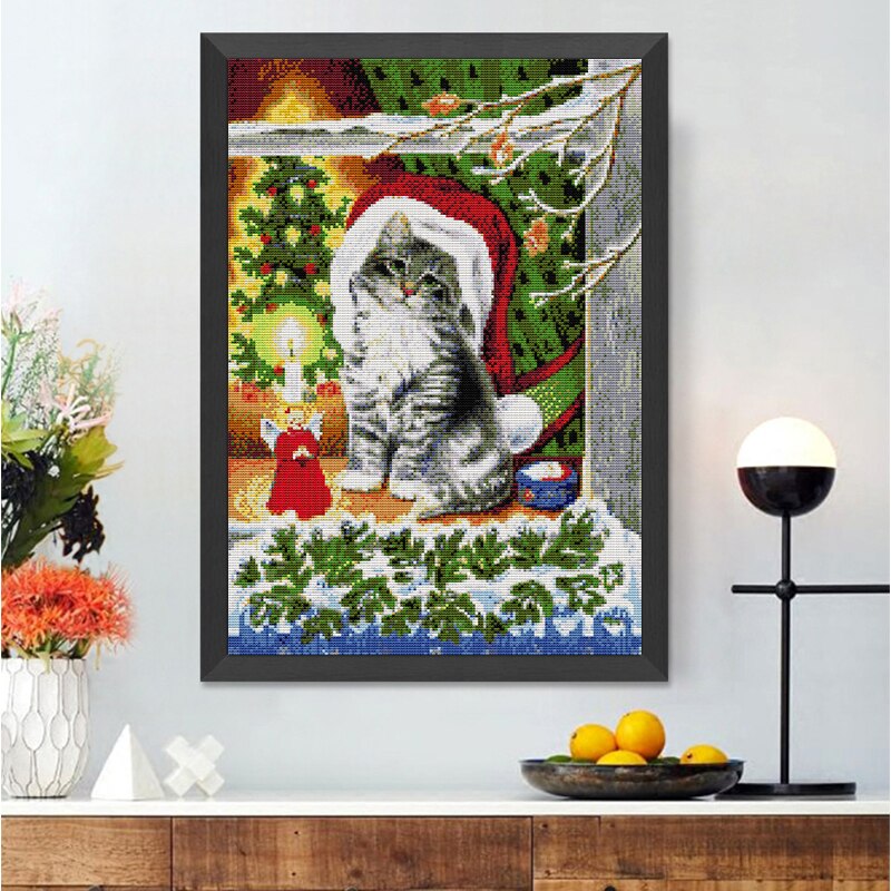 Letistitch Kruissteek set kerstkous. De rendieren onderweg!, tellpatroon, 38x25,5cm