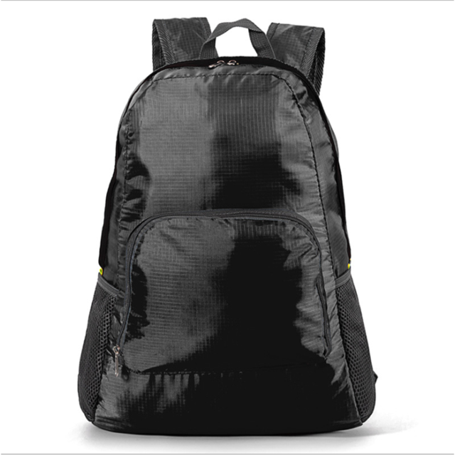 Mochila escolar económica para hombre y mujer, morral de viaje plegable de gran capacidad, informal: Black