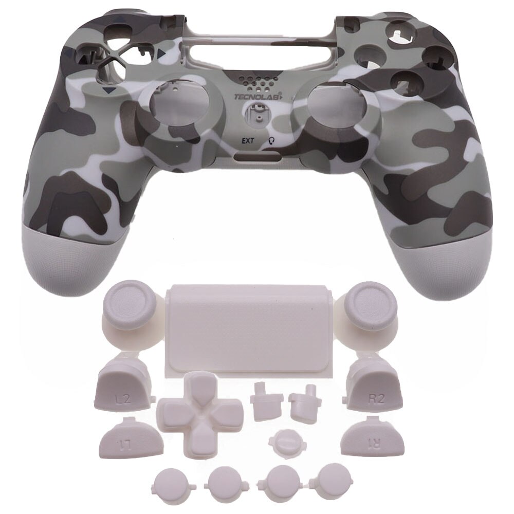TingDong Full Plastic Hard Shell + Buttons Mod Kit For JDS JDM-050 055 For PS4 5.0 Controller Housing Cover Case: Orange