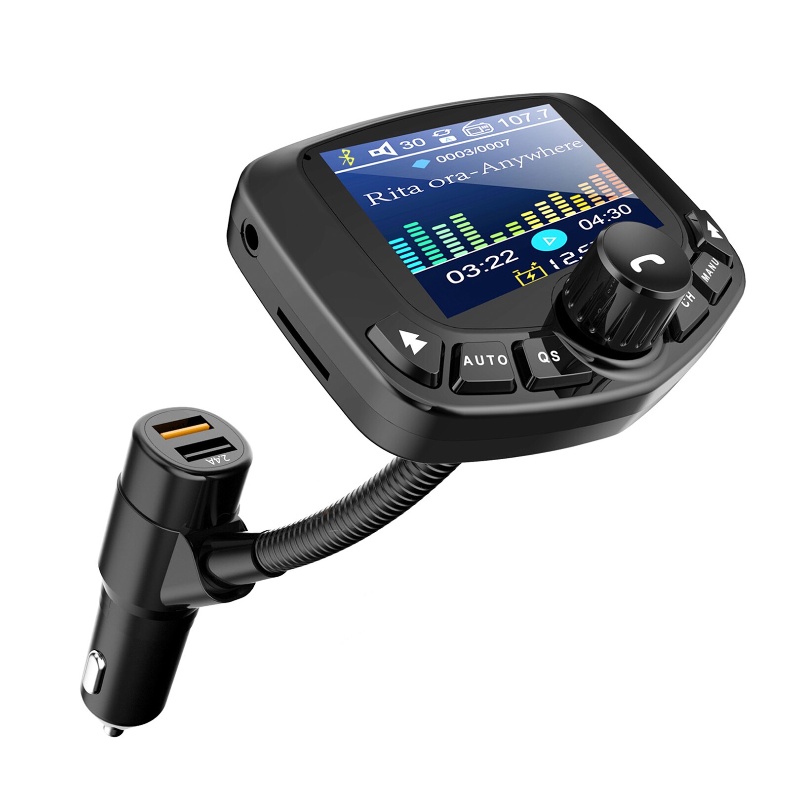 Fm-zender Handsfree 1.8-Inch Scherm Draadloze Autoradio Bluetooth Car Audio Speler Autolader Brede Frequentie bereik
