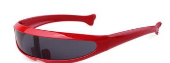 Gafas de sol con forma de pez para niños y niñas, lentes de sol con forma de Animal, estilo alienígena, súper geniales, montura colorida,: Rojo