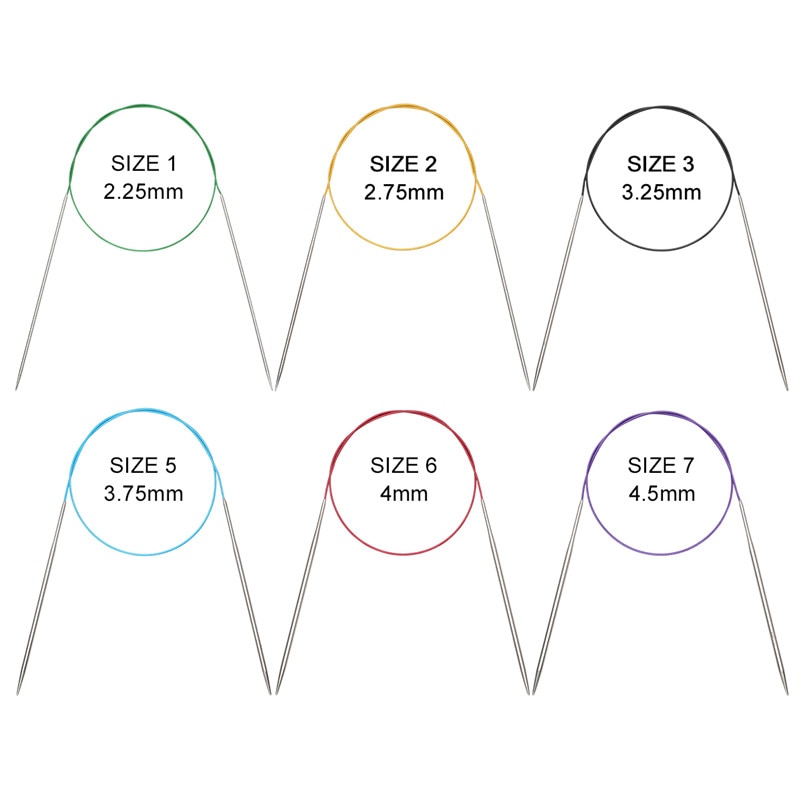 40/100cm agujas de tejer circulares de 2,25 CM-10CM de acero inoxidable aguja de tejer tubo Crochet utensilios para costura con aguja