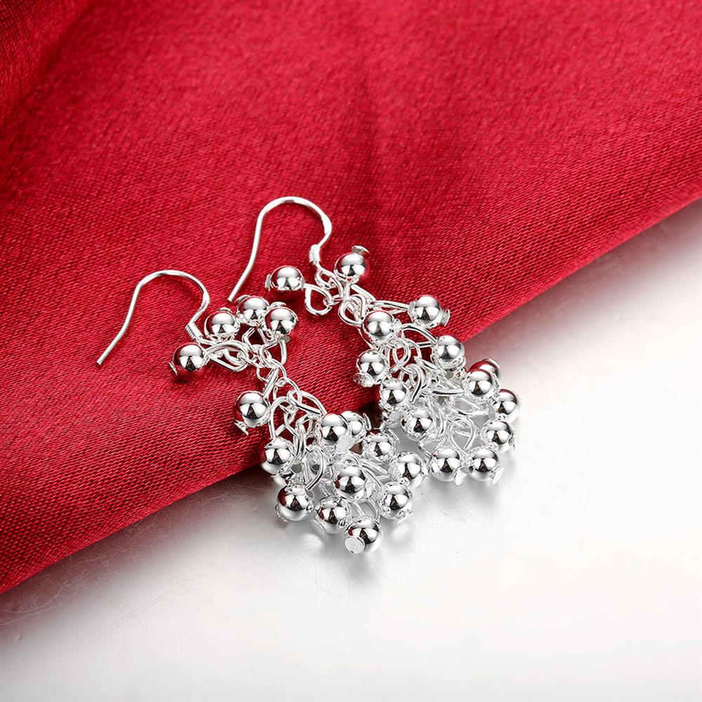 925 Sterling Silver Charm Grape Kralen Ketting Oorbel Armband Sieraden Set Voor Vrouwen Party Bruiloft Accessoires