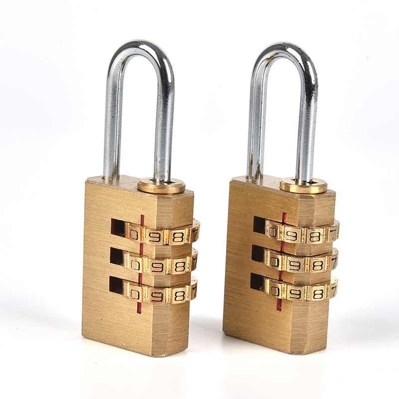 Stainless Steel Padlock Solid Brass Lock Digit Combination Password Secret Code for Gym Outdoor Locker Case Copper