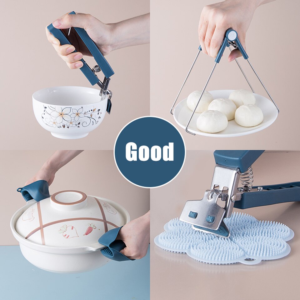 Anti-scalding Bowl Holder Dish Clamp Pot Pan Gripper Clip Dish Plate Bowl Clip Retriever Tongs Kitchen Tool