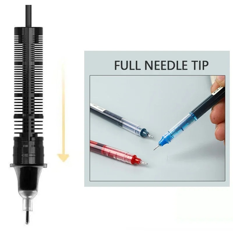 Set Pixuri Gel - 12 Buc - Vârf Scriere 0.5mm - Cerneală Uscare Rapidă - Negru, Roșu, Albastru și Culori