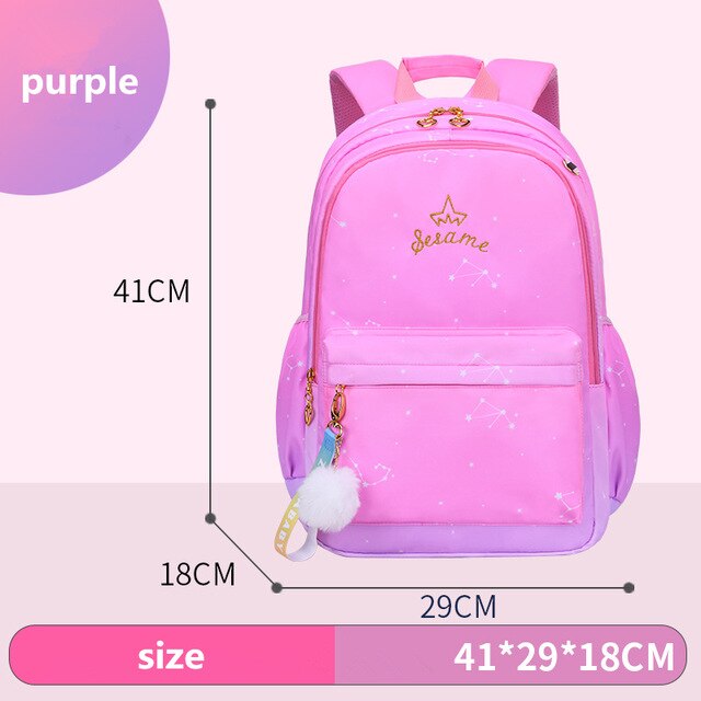 Nuovo Zaino Della Ragazza Per La Scuola zaini Ragazze di nylon Ortopedico Borse Da Scuola Bambini Della Primaria Zaini Grado 1-6 bambini mochila: S purple