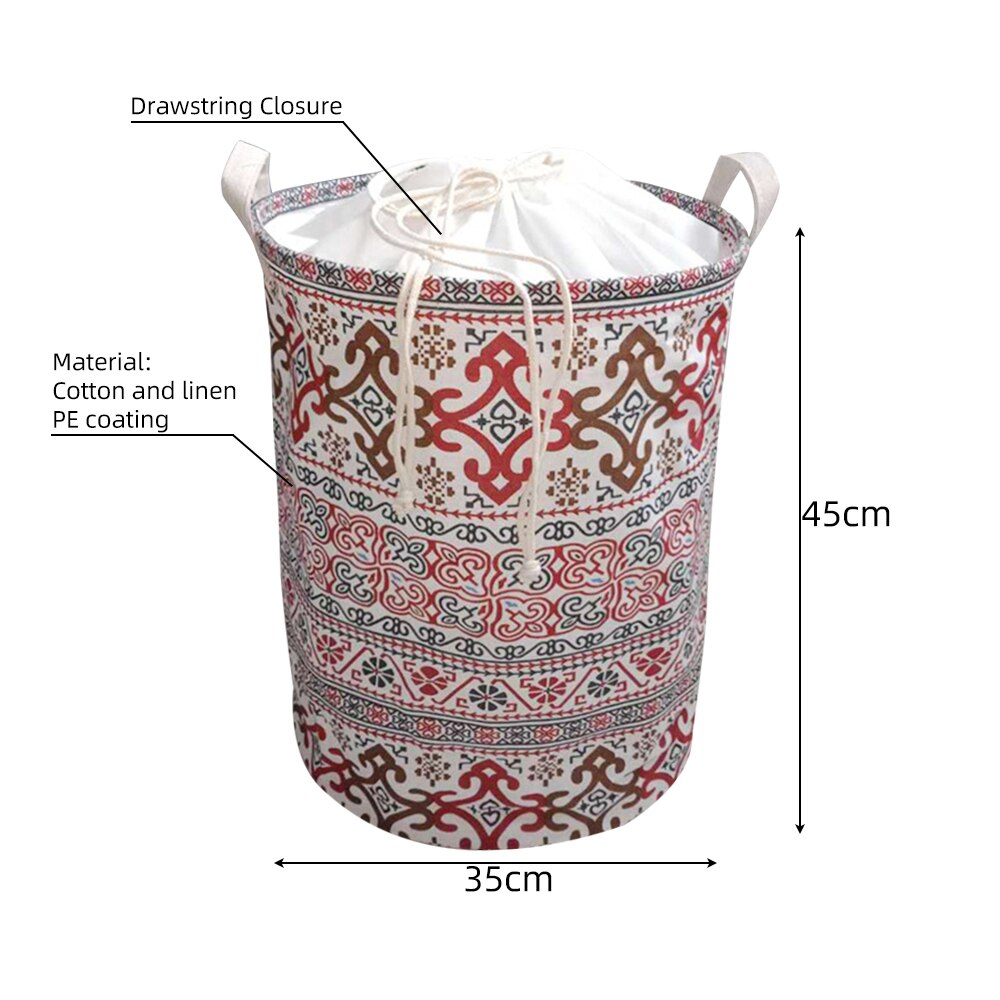 40x50cm Geometric Folding Laundry Basket Round Storage Bin Bag Hamper Collapsible Clothes Bucket Organizer Large Capacity