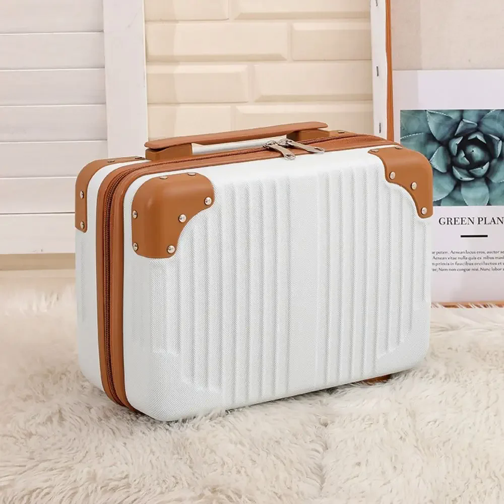 14 inch Mini Travel Suitcase Cosmetic Box Hand Luggage Organizer Makeup Case Small Password Box Boarding Case2025: Navy Blue