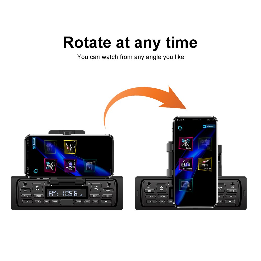 LeeKooLuu 1 Din Removable Autoradio Car Stereo Radio FM Bluetooth Aux-in USB In-dash Central 1Din Car MP3 Multimedia Player