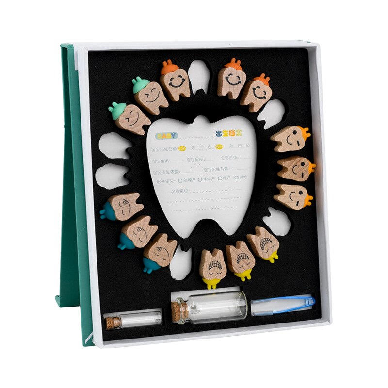 Houten Baby Tand Doos Melk Tanden Organizer Storage Collection Jongen Meisje Souvenir Case Baby Kid Leuke Cadeaus Voor Kinderen Herinnering