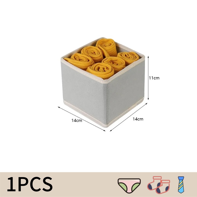 Organizador de ropa interior, caja de almacenamiento para sujetador, bragas, calcetines, cajas de almacenamiento, armario para dormitorio, organizador de ropa, separador de cajón plegable: Amarillo claro