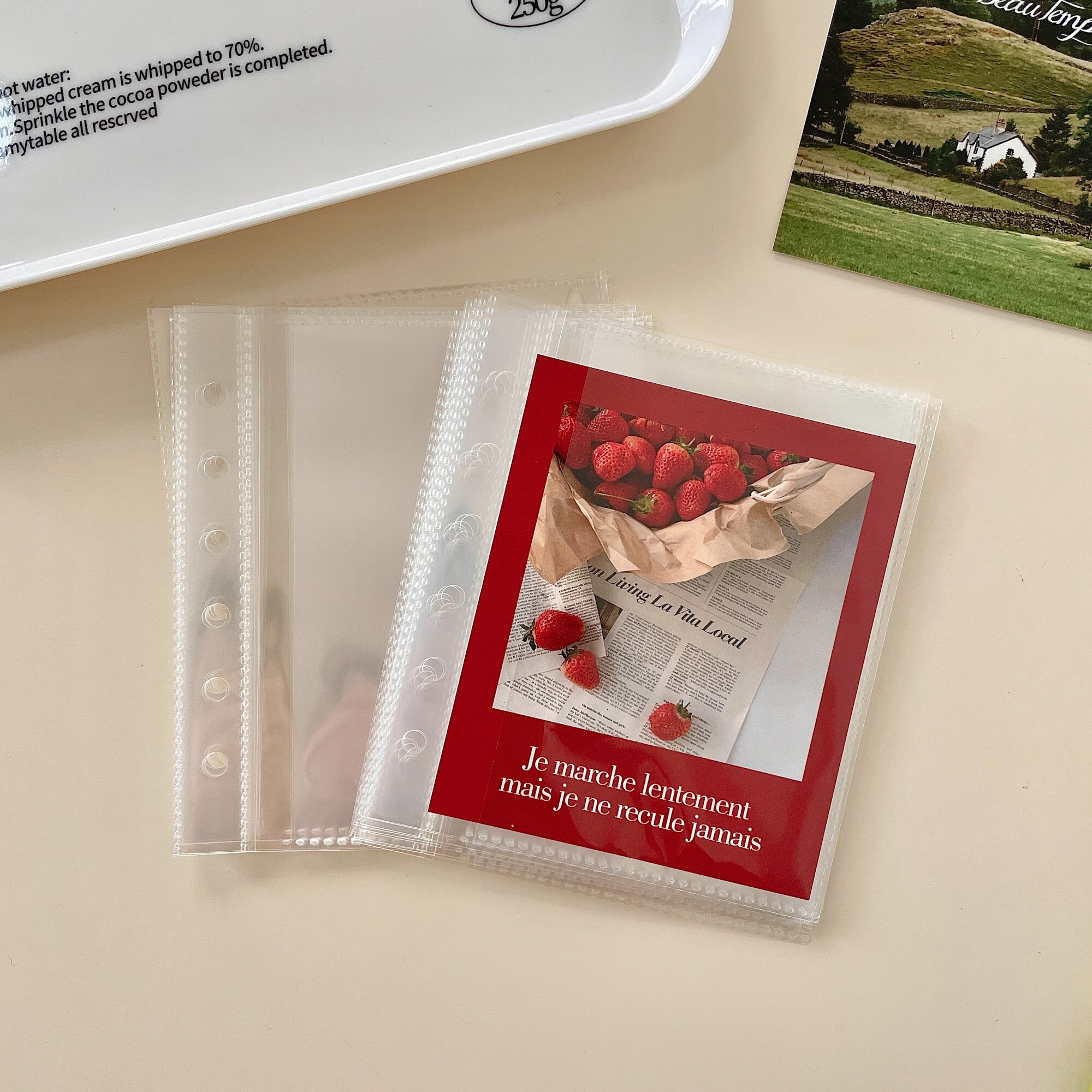 DIY Idol Cards Pink Square Loose Leaf Notebook Clear Photo Collage Card Star Admirer Square Binder 꾸미기 Korean Stationary: 20pcs B Photo Bags