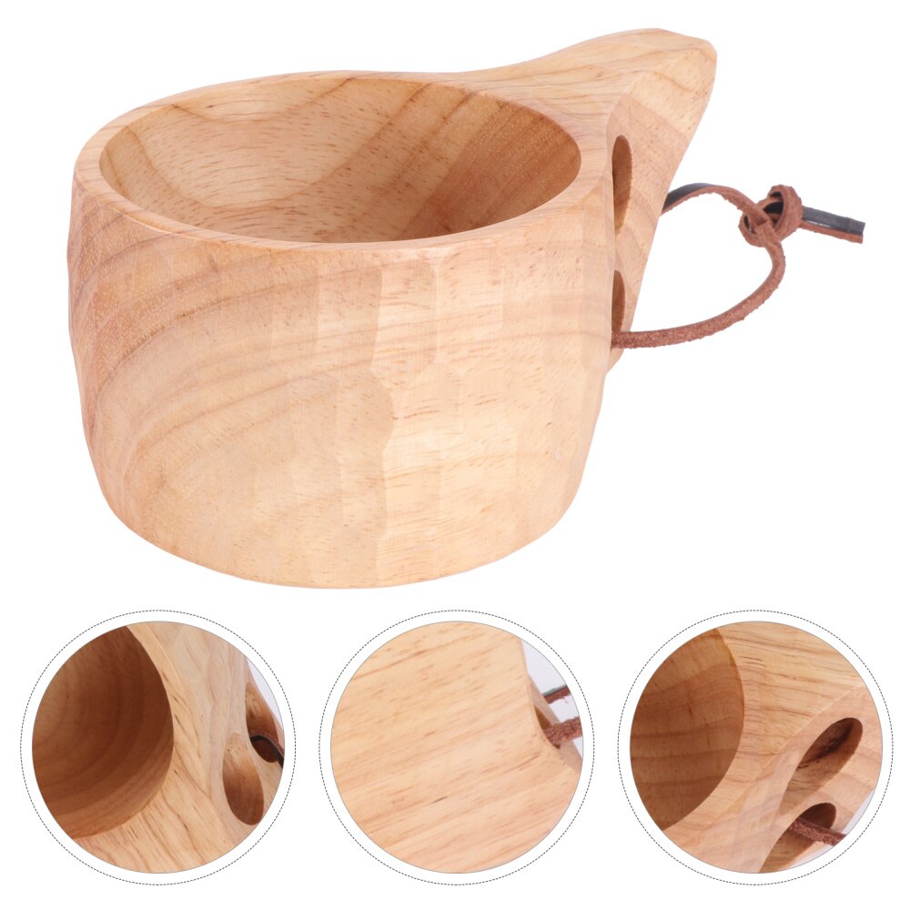 270ML de madera de caucho de taza de la taza de café de la taza para tomar agua-15x8,5x6cm (Carey taza)