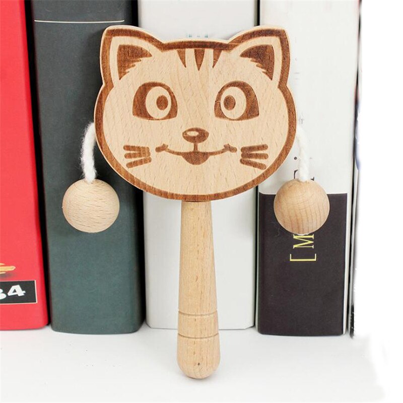 Baby Sounding Toys Wooden Early Education Music Toys Unisex Develop Intellectual Traditional Cartoon Animal Rattles