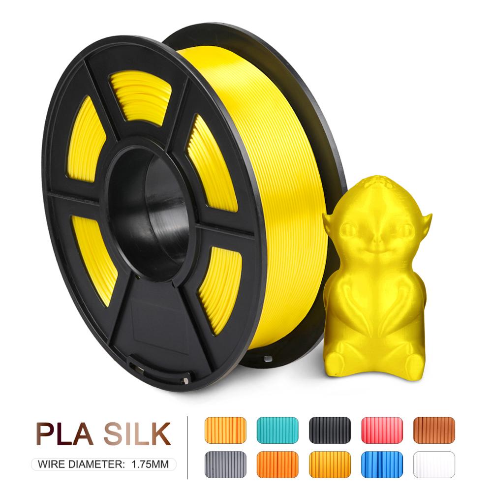 Di SETA Filamento PLA di SETA 1kg 2.2 lbs 1.75 millimetri 3D Stampante Filamento Nero di colore FAI DA TE per 3D stampa Ricariche con il Vuoto di imballaggio: Silk Yellow