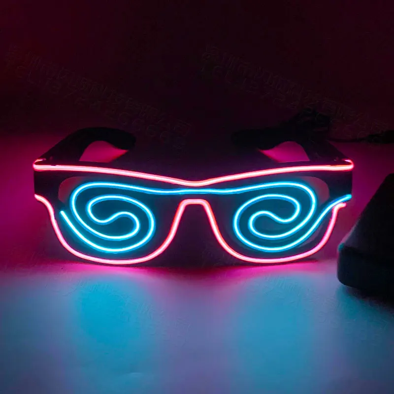 10pcs LED Luminous Wire Glasses Glow Party Light Decoration DJ Night Club Costume Sunglasses Cosplay Birthday Wedding