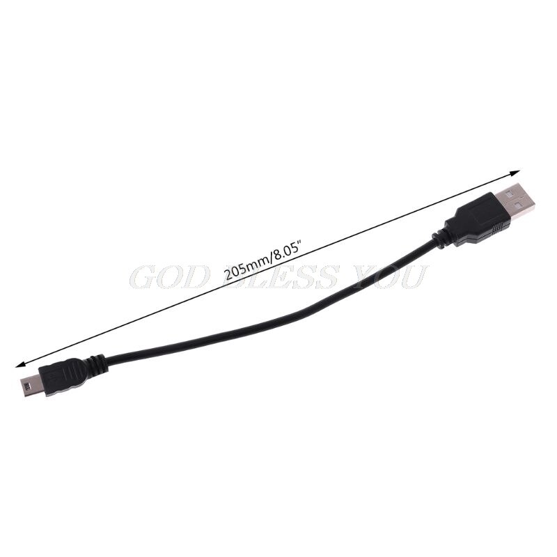 USB Short 2.0 A Male to Mini 5 Pin B Data Charging Cable Cord Adapter