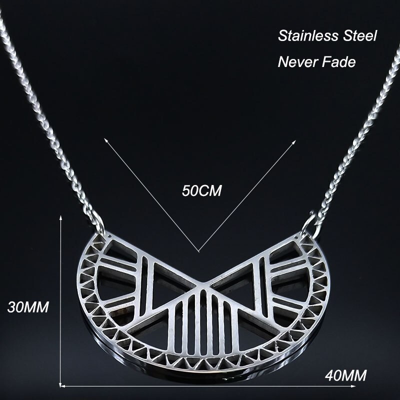 Bohemen Geometrische Rvs Ketting Ketting Voor Vrouwen Zilveren Kleur Kettingen Sieraden Colgantes Mujer Moda N627
