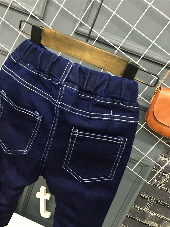 spring and Autumn children pants kids jeans boys girls denim pants Casual hole jeans feet pants 2-7Y (A12063