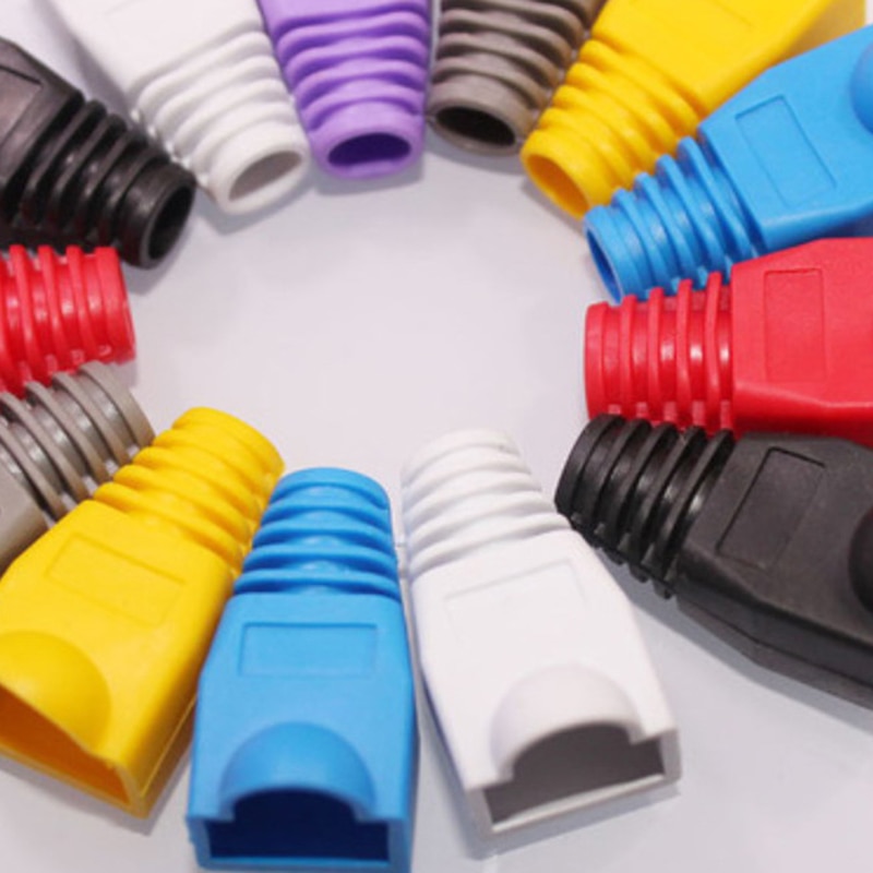 rj45 caps connector cover cat5 cat5e cat6 network boots lan ethernet cable rg rj 45 sheath cat 6 lan multicolour color