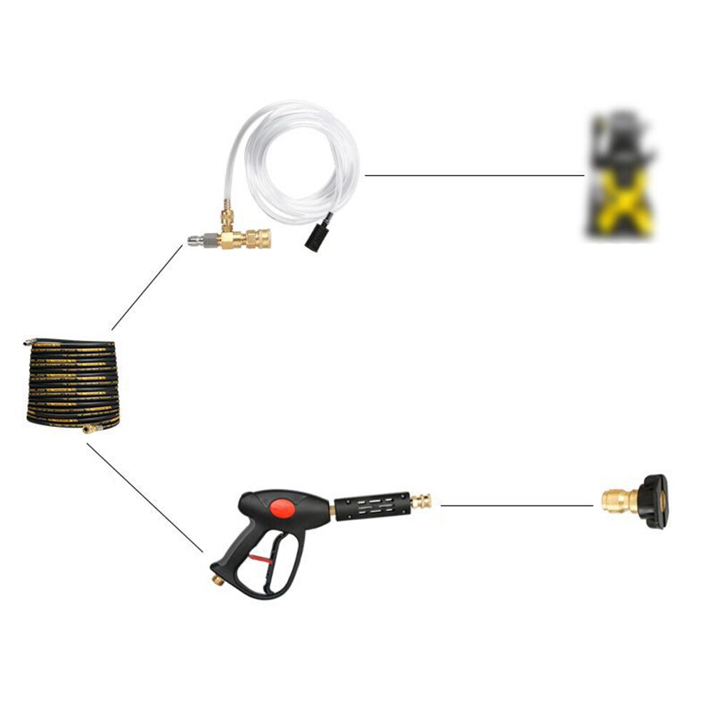 4000 PSI Chemical Injector Kit Pump Head 3/8 Quick Insert Washer Cleaning Tool