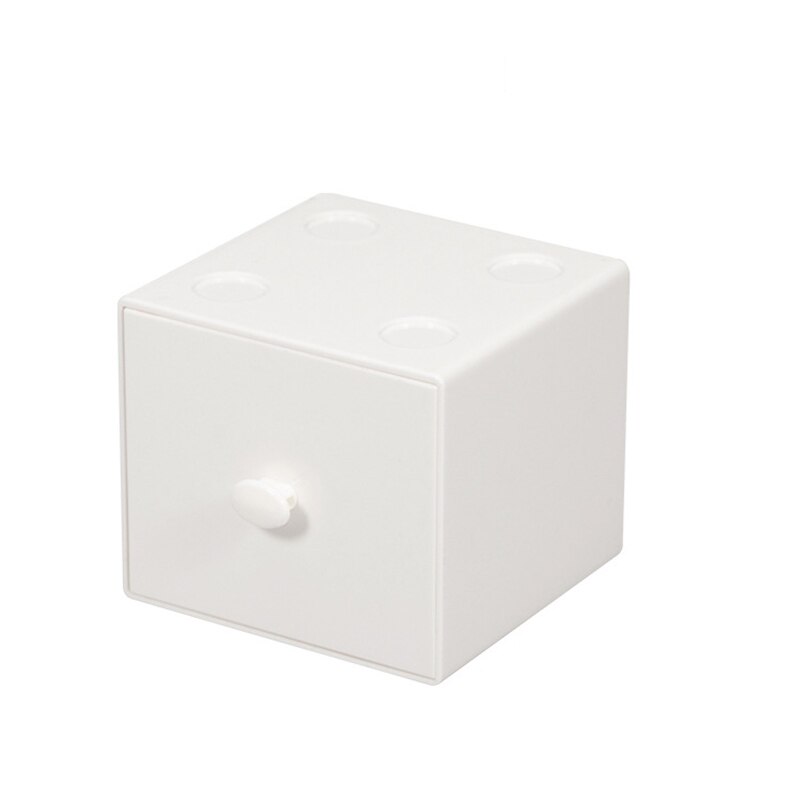 Opslag Lade Bureau Opbergdoos Bestand Puin Rack Cosmetische Kast Thuis Kantoorbenodigdheden Plastic Stapelbaar Snoep Effen Kleur: WHITE