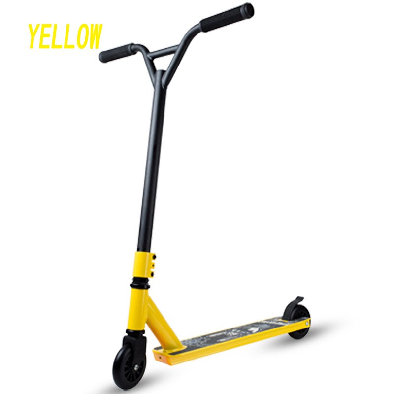 Draagbare 6061 Luchtvaart Aluminium Twee Rondes Professionele Extreme Sport Scooter Freestyle Straat Surfen Kick Scooter: Yellow