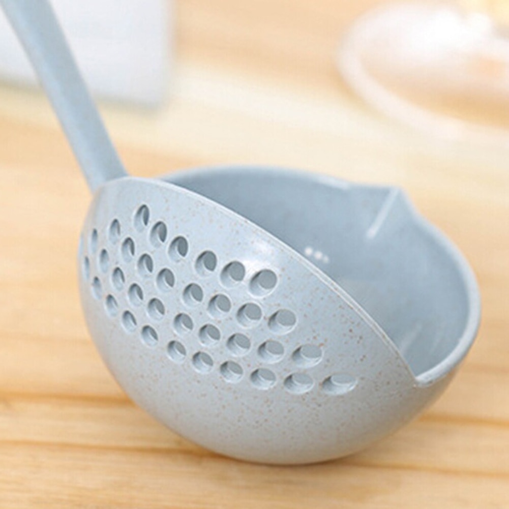 2 in 1 Lange Griff Suppe Löffel Sieb Hause Sieb Kochen Werkzeuge Weizen Stroh Scoop Schöpfkelle Geschirr Küche Utensilien Spielereien
