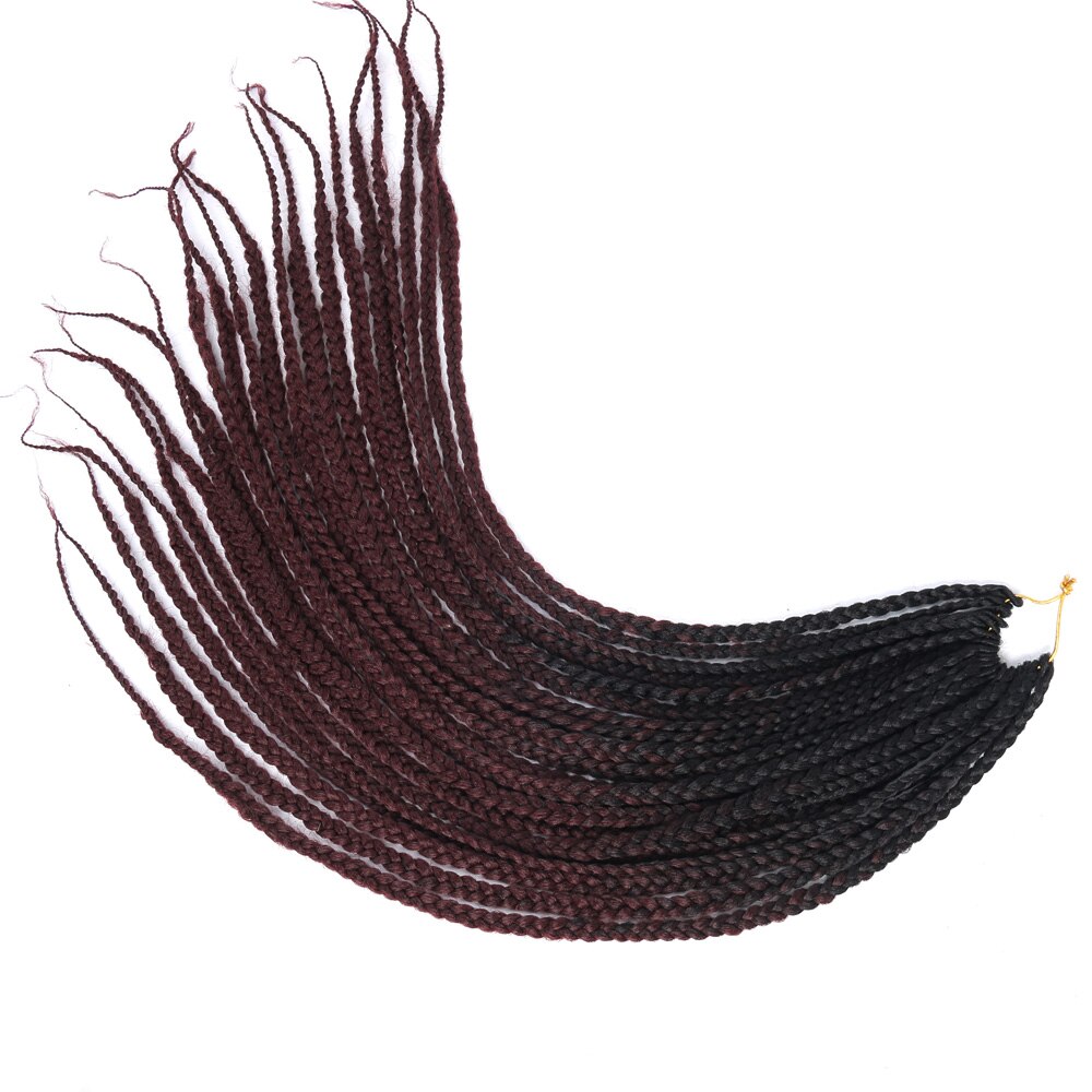22inch Box Braids 22Strands Senegalese Twist Braids Crochet Hair Extensions Ombre Colors 3S Crochet Braiding Hair: B24