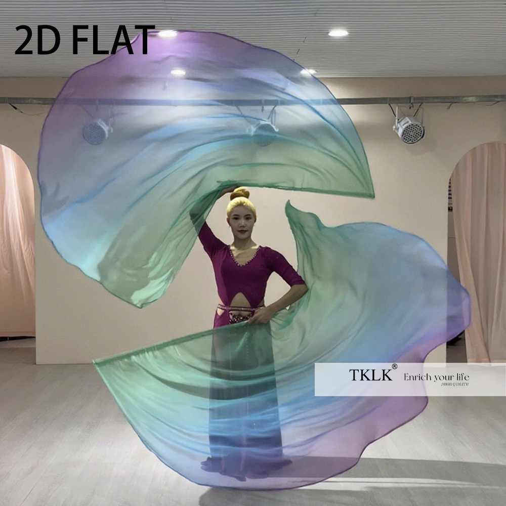 [Belly Dance Flags] Gradient Half-Circle Belly Dance Praise Flags for Dance Performances, Sports Games Opening: L / Dark Khaki