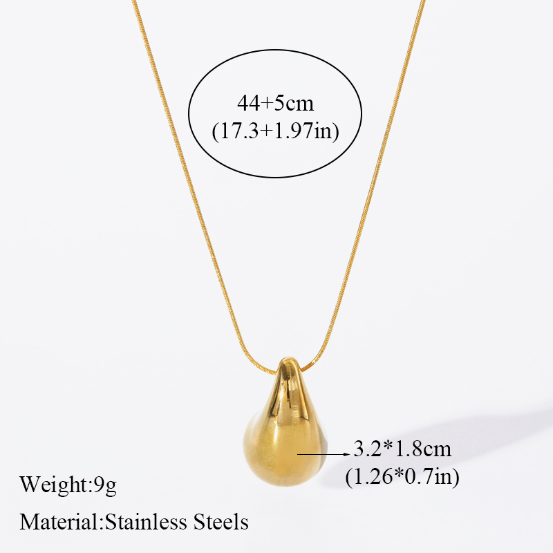 EILIECK 316L Acero inoxidable brillante gotas de agua collar pulsera pendientes conjunto para mujeres conjunto de joyería impermeable de