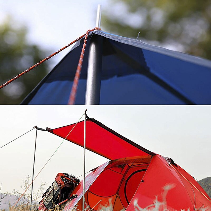 2m Tent Pole Outdoor Camping Folding Awning Rod Foldable Tent Pole Support Stand Pole Sun Shelter Tarp Sticks Tent Accessories