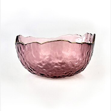 Bol à salade de style japonais Phnom Penh, ensemble d'assiettes à fruits transparents en verre, bol à dessert: violet L