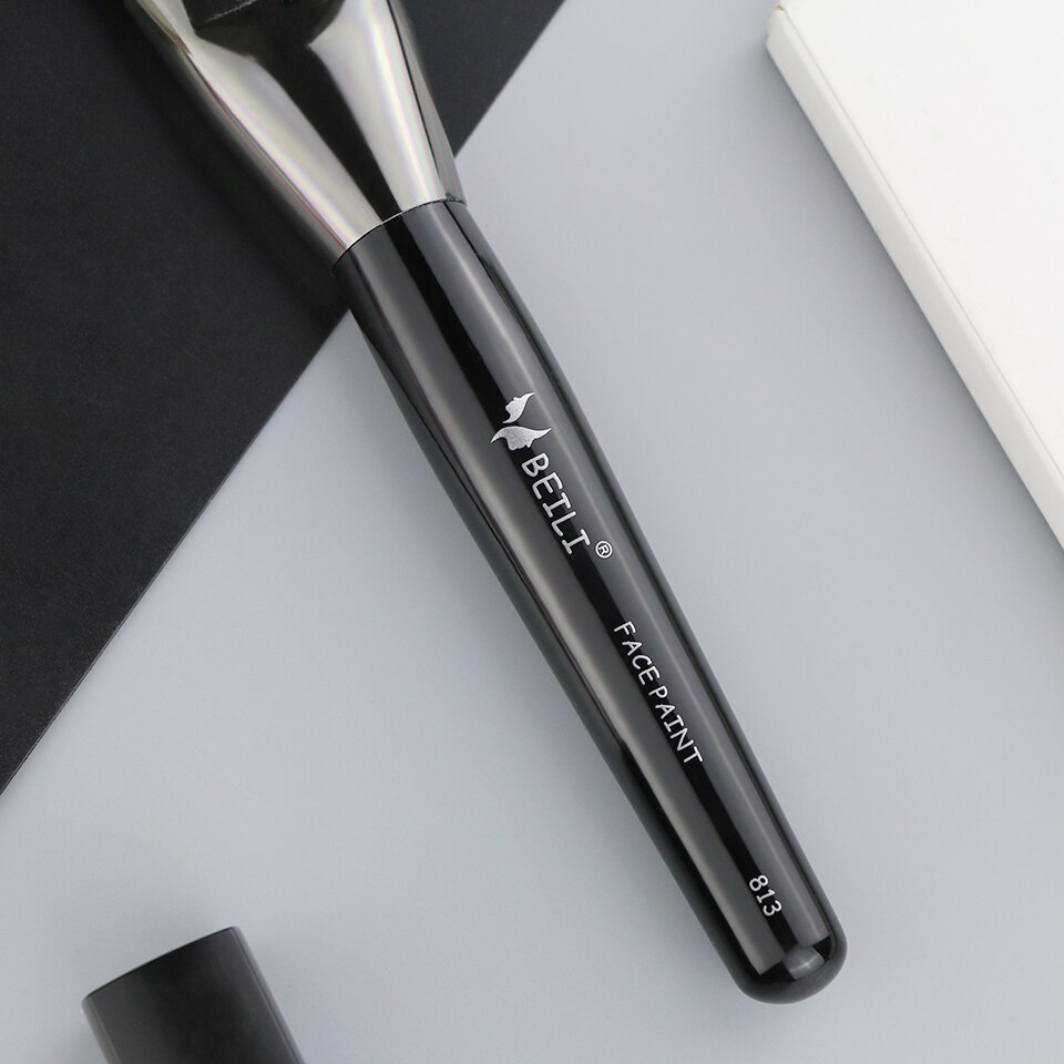 BEILI-brocha de maquillaje negra, 1 unidad, Corrector de pelo sintético, base, contorno de cara, brochas de maquillaje individuales