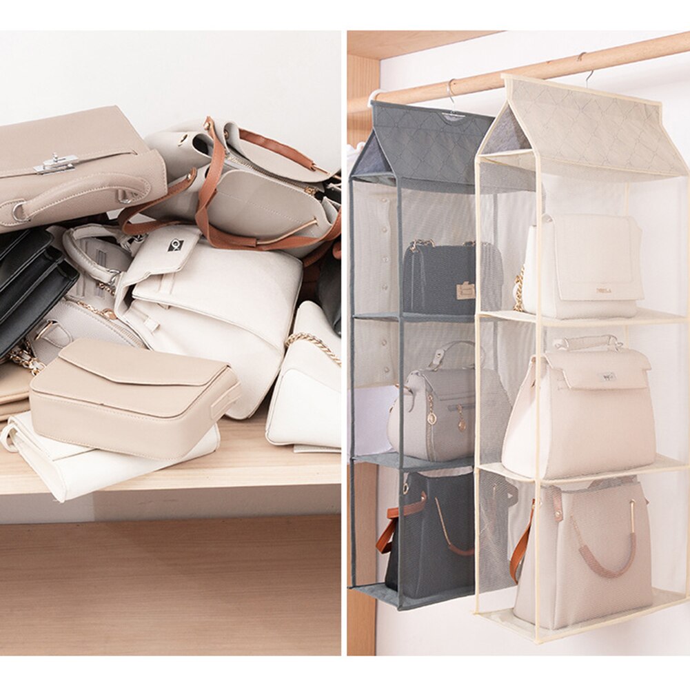 Hangende handtas organizer voor garderobekast, transparante opbergtas, deur- en muurtas, doorzichtige schoenentas met hanger