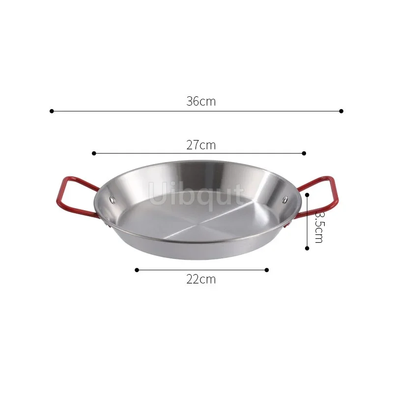 Rustfrit stål god spansk paella pande fisk og skaldyr ret koreansk stegt kylling ret ost komfur binaural frugt sukker pande: Burgunder