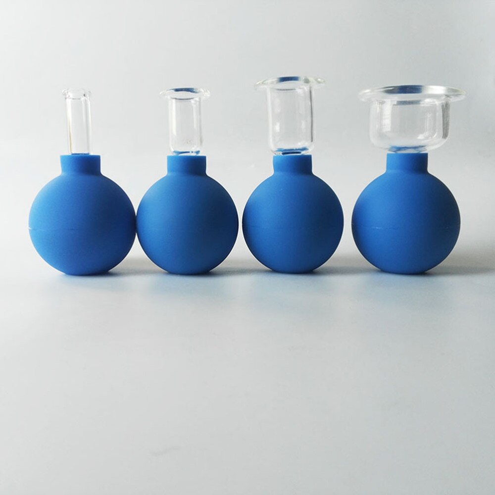 1 sæt  of 4 stk vakuum cupping kopper ryg krops massager husholdnings suge vakuum dåse (brun)